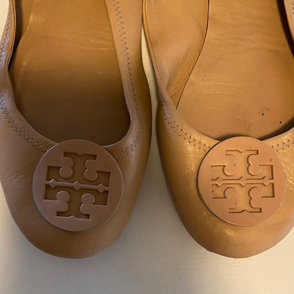 Tory Burch Camel Leather Flats - Picture 2 of 5